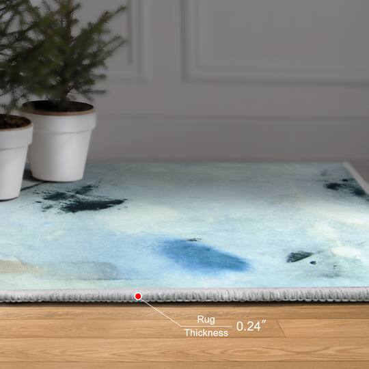 Empire Art Direct 5ft. x 7.5ft. Floating Stars I Washable Abstract Area Rug